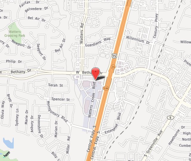Location Map: 941 West Bethany Drive Allen, TX 75013